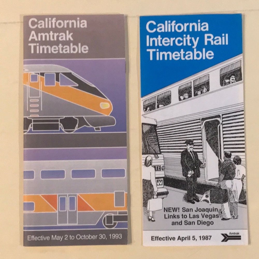 VINTAGE California Amtrak Timetables